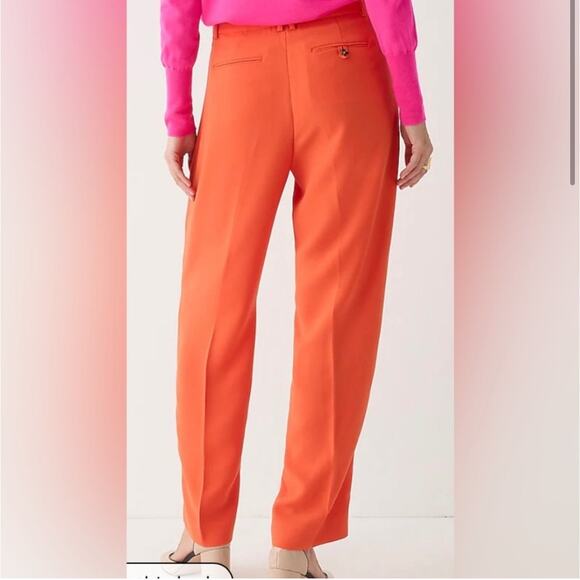 J Crew Boddington Essential Pant Orange Crepe Dress Trousers New With Tag Size 6 - Picture 2 of 8
